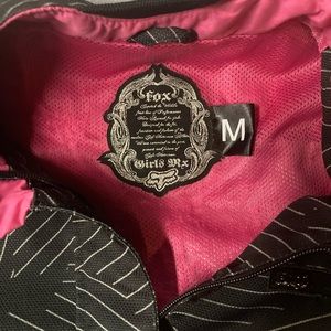 Fox Racing women’s motorcycle jacket, M, zippered pockets, padded elbows,